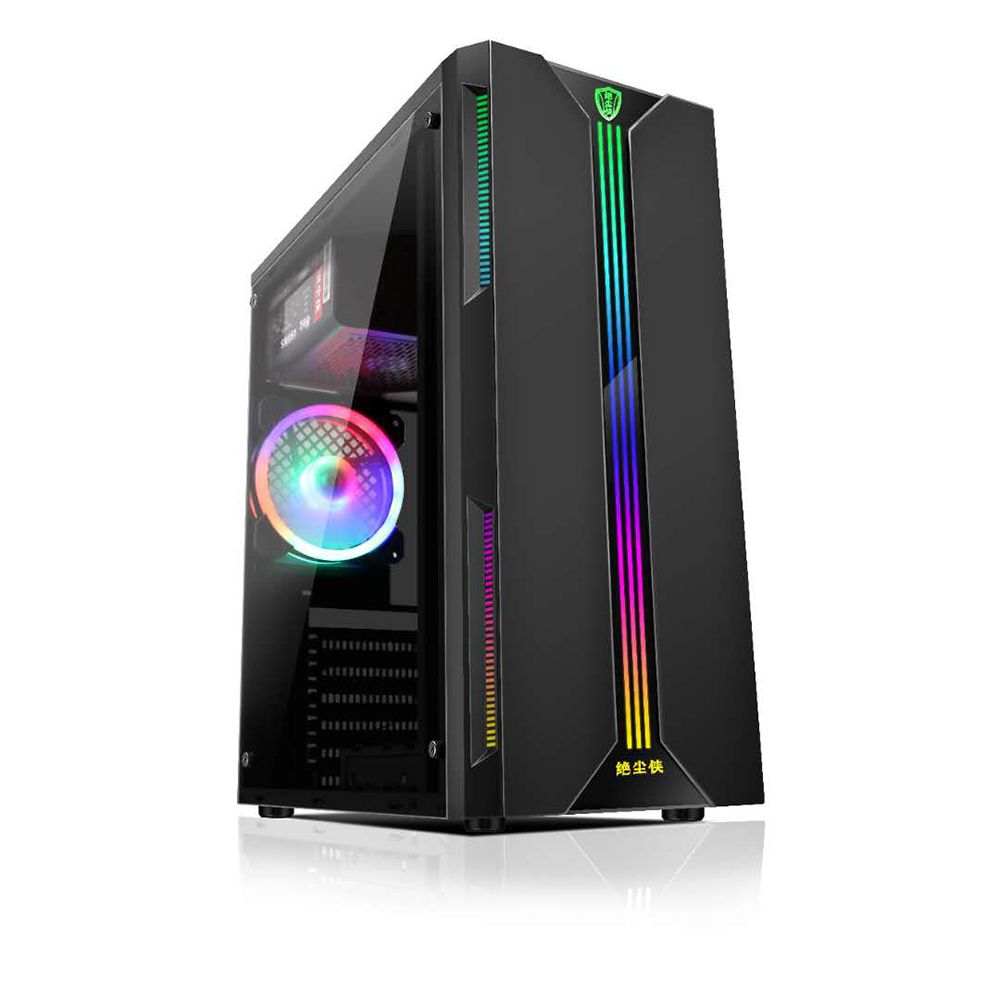 Desktop Computer Case ATX Full-view Side Transparent RGB PC