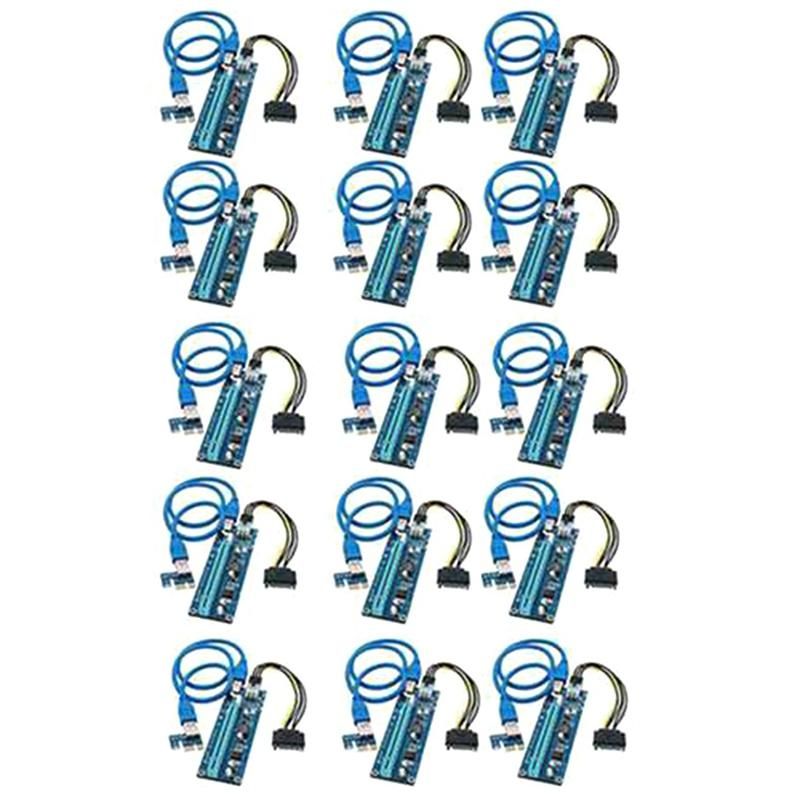 15 Pcs PCI-E Express 1X to 16X Extender Riser Card with