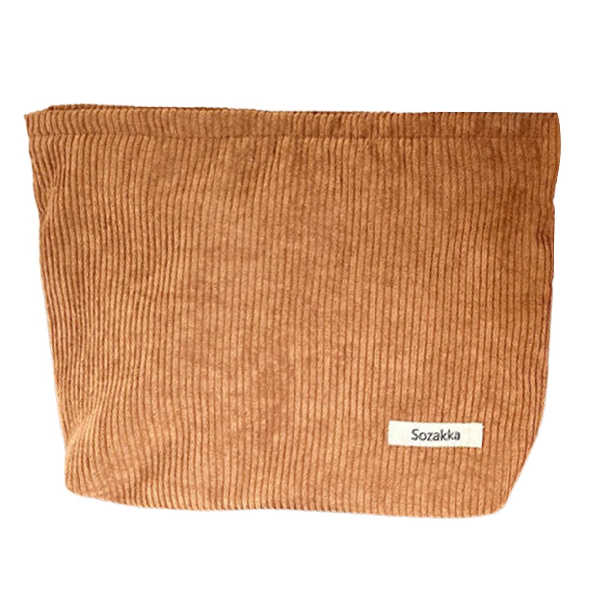 Coin Purse Women Portable Corduroy Makeup Organizer Brown