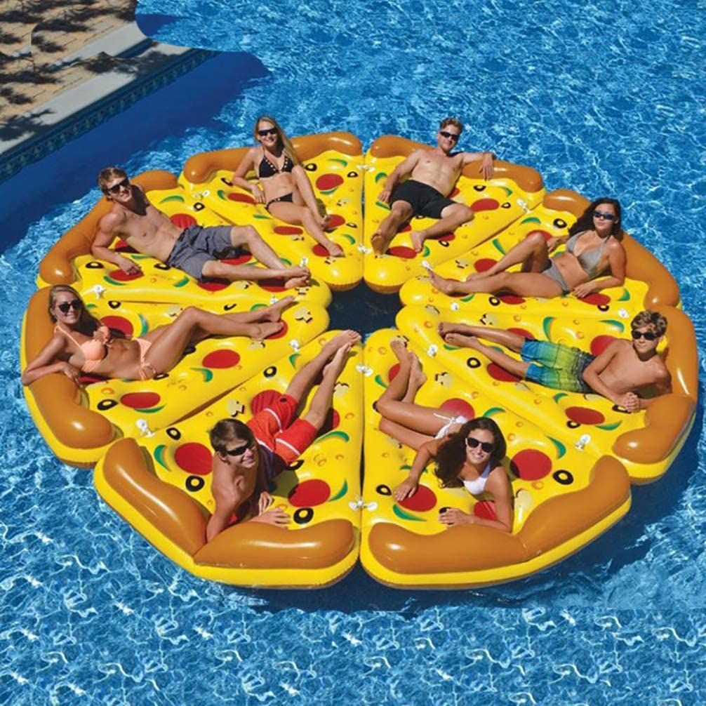 Inflable Pool Float,71''x59'',Giant Pizza Slice Pool Float Beach Floaty Party Toys