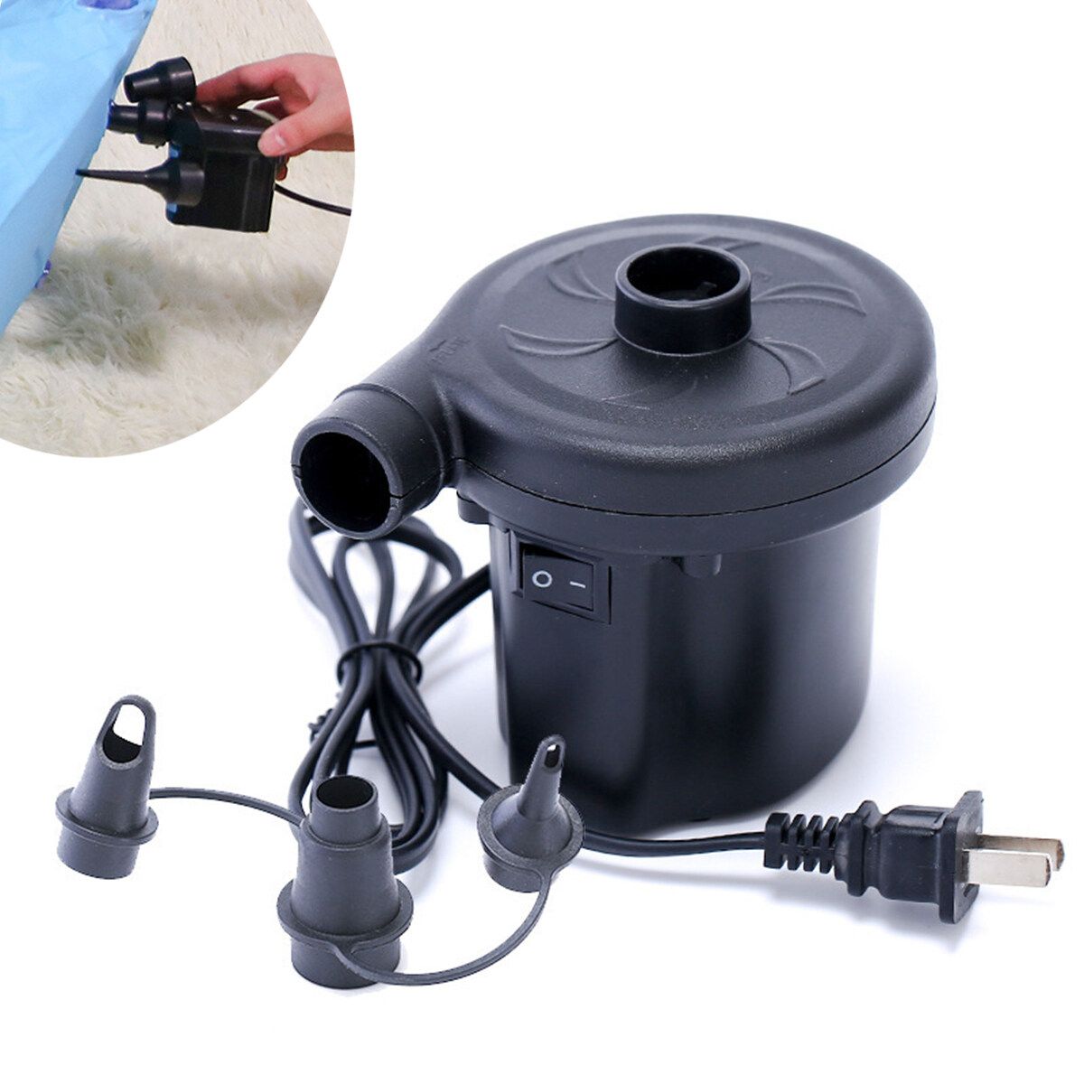 2.6M/1.5M/1.3M/1.1M For 1-5 Persons Kids Large Inflatable Swimming Pool Adult Family Lounge Water Play Fun Backyard Bathing Tub Black Electric Air Pump