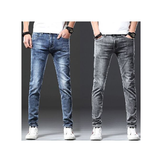New Mens Black Blue Jeans Men Casual Slim Stretch