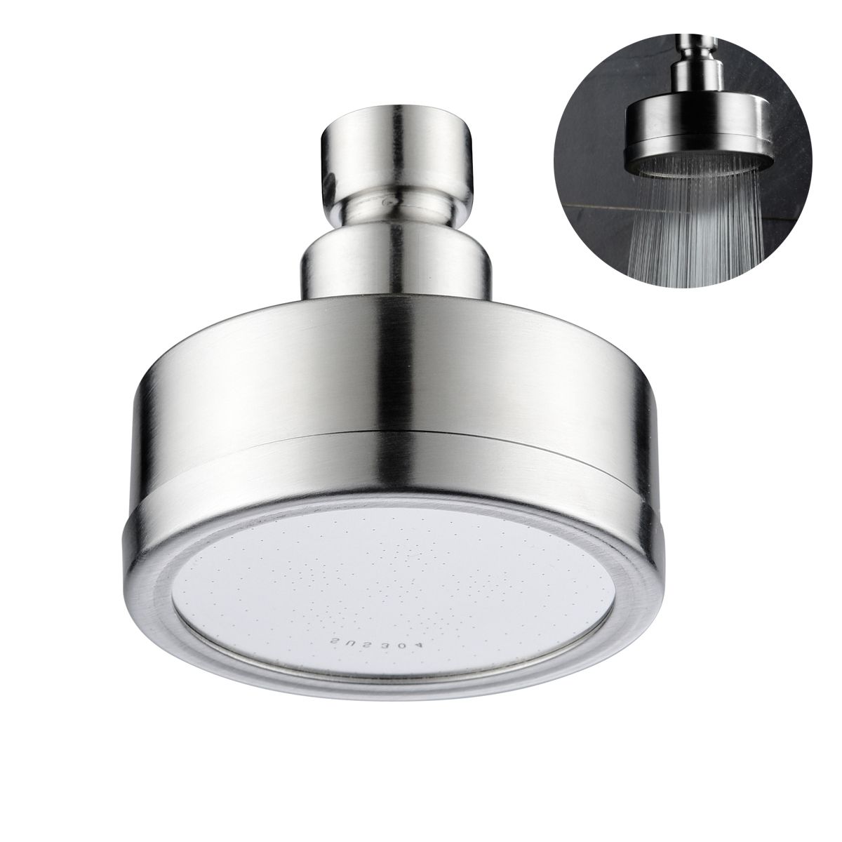 Shower Head Stainless Steel Rainfall High Pressure Fixed Showerhead 360°Adjustable Shower Head For Bathroom, BD141S