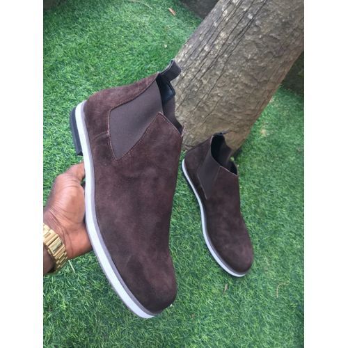 New Classy Brown Suede Chelsea Boots