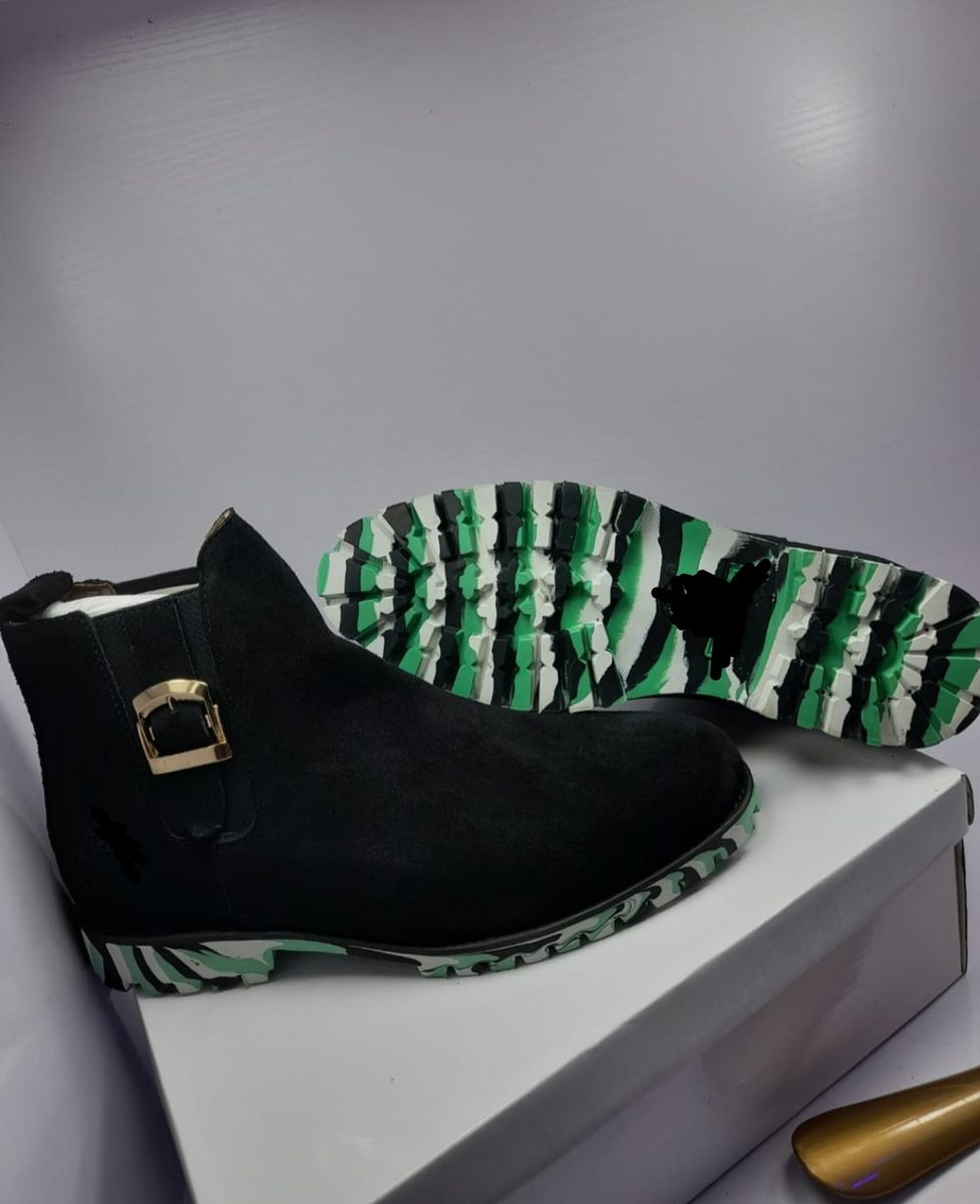 Black Suede Chelsea Shoes