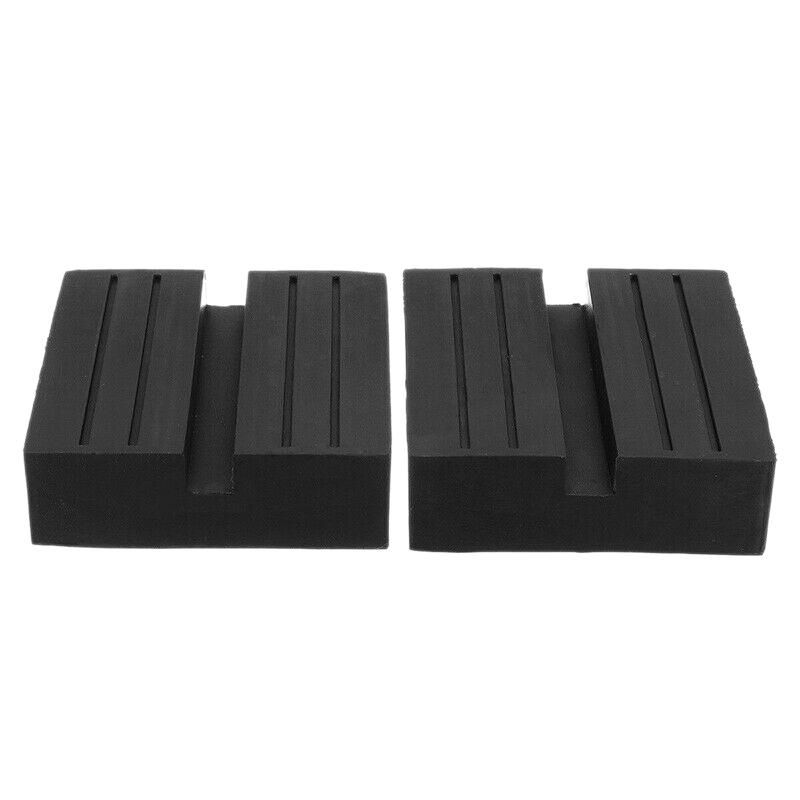 2Pcs Car Slotted Lift Trolley Jack Disk Block Rubber Guard