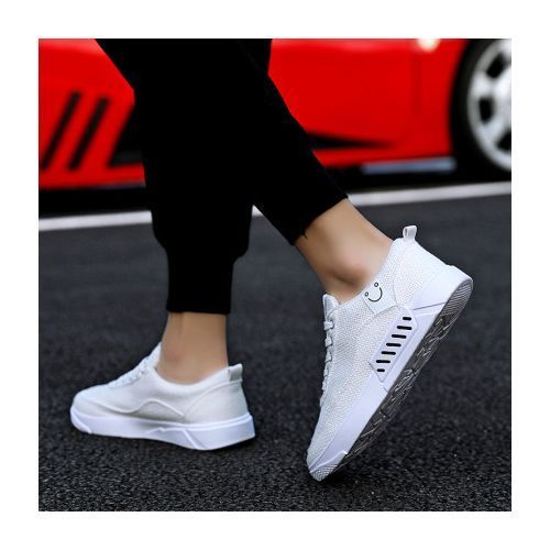 Lace-Up Canvas Sneakers - White