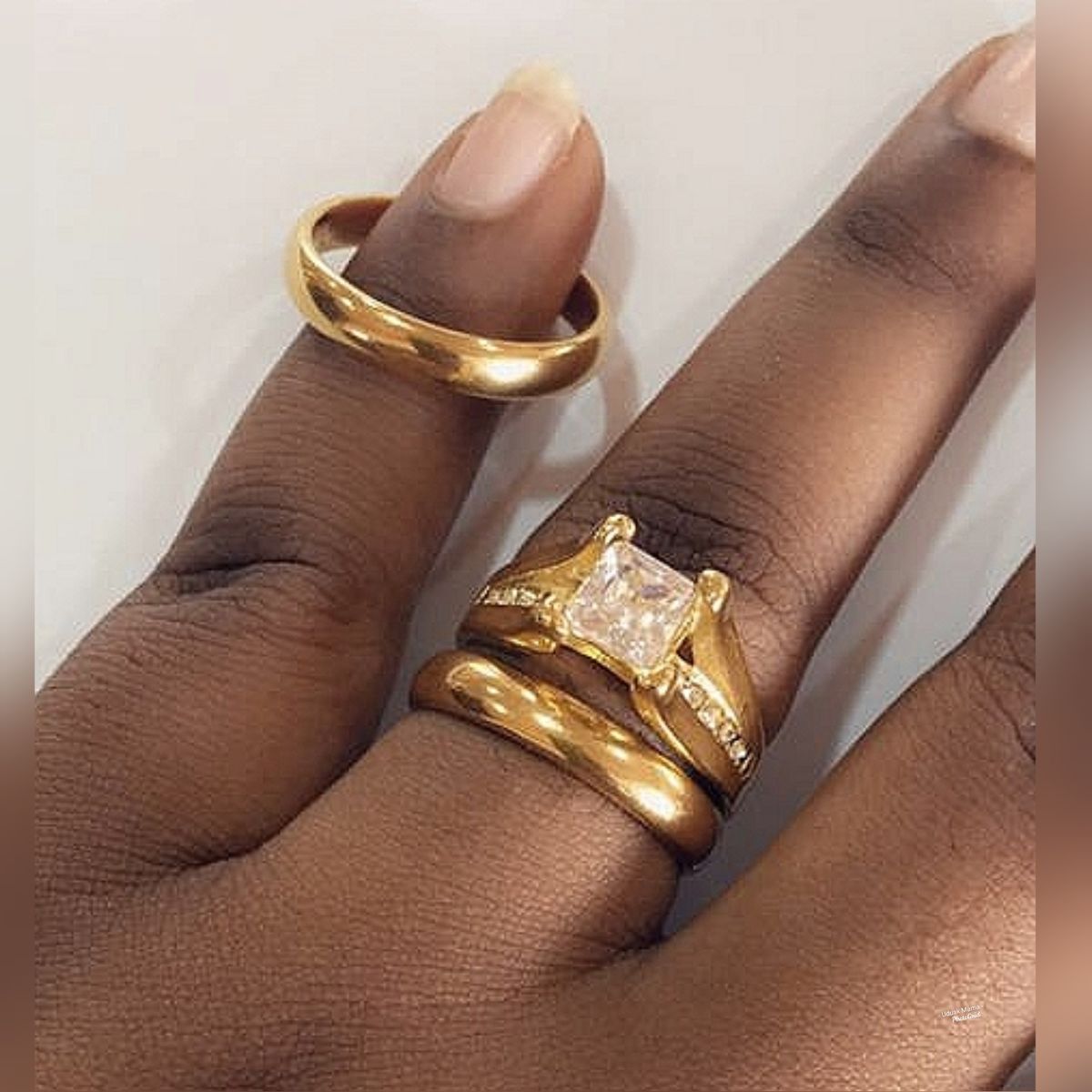 Rommanel Weddding Stainless Ring Sets
