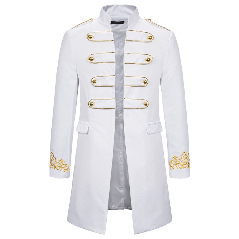 Stand Collar Embroidery B Men Ary Dress Tuxedo B Men-white