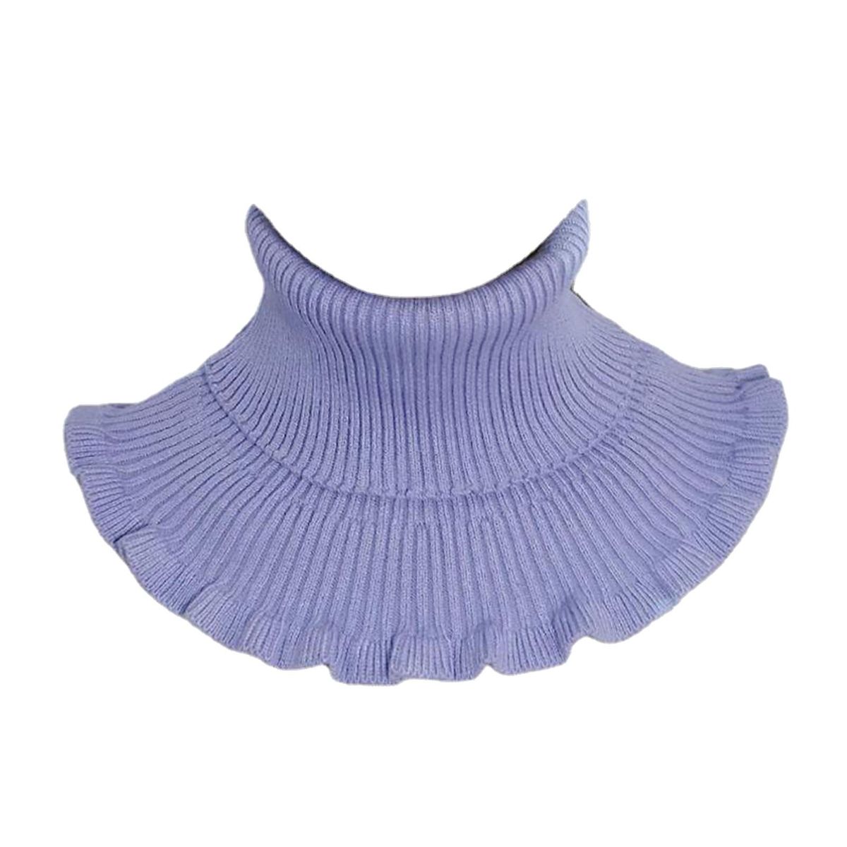 Women Winter Turtleneck Collar Solid Color-Light Purple