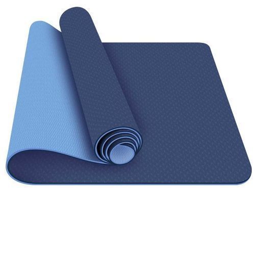 Eco-friendly Dual-colored Yoga Mat With Carrying Bag - Blue