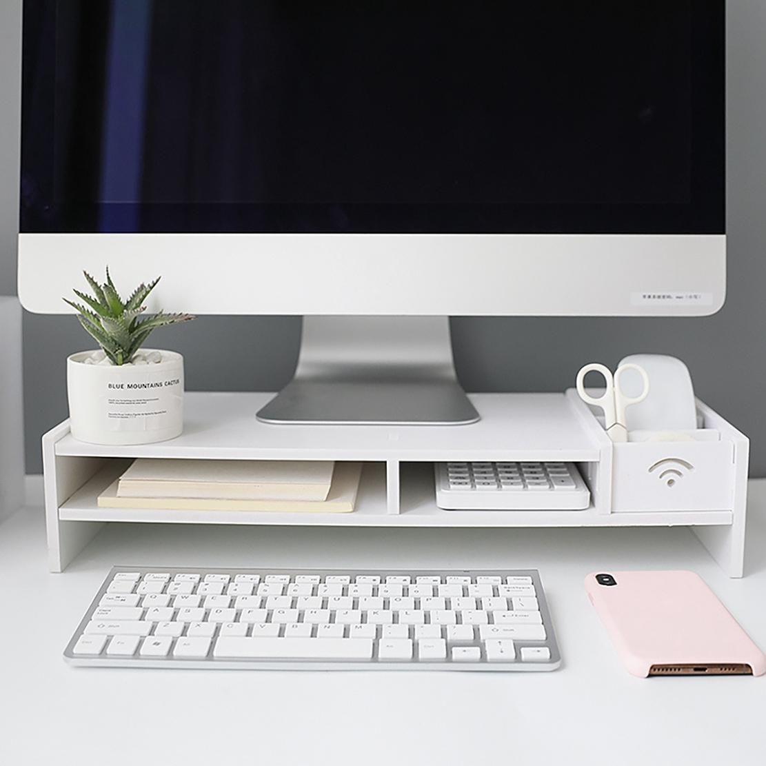 Computer Monitor Stand Desk Storage Box Drawer Rack