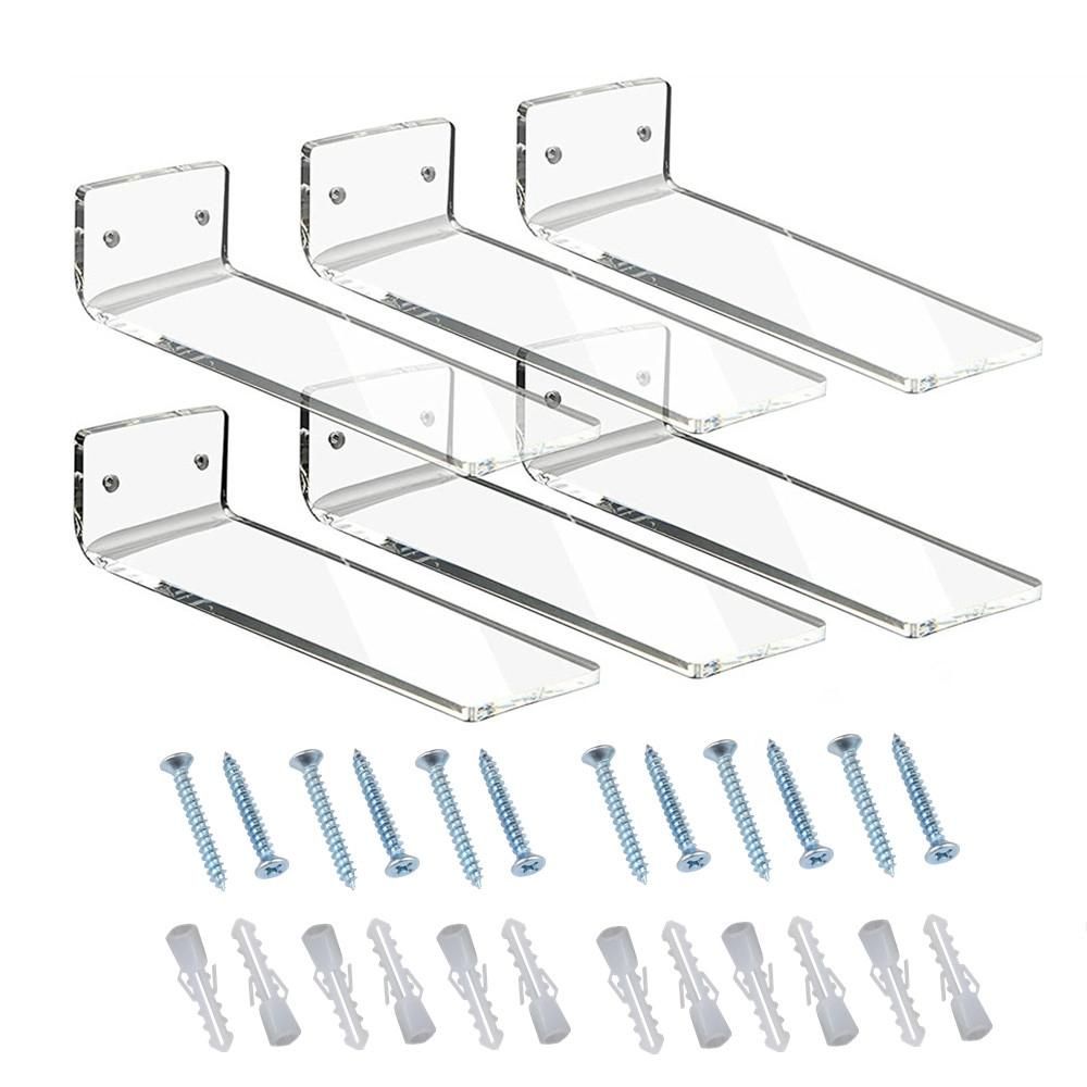 6 Pack Acrylic Floating Sneaker Shelves Clear Shoe Display Stand Room Decor for Display Collectible Shoe&Sneaker