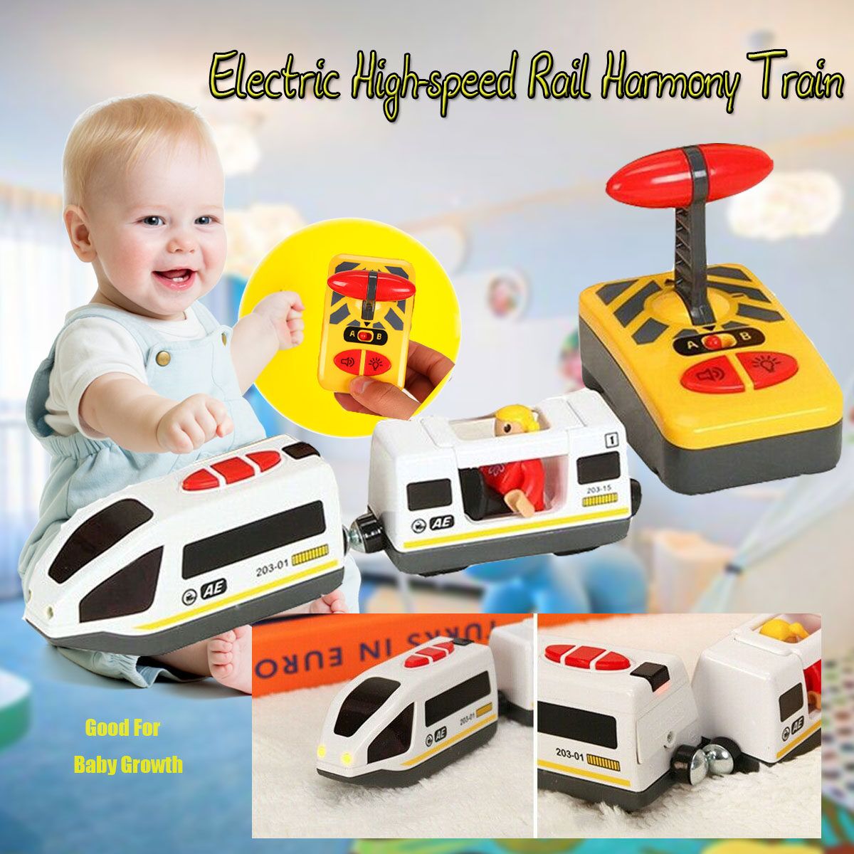 Electric High-speed Rail Train Track Small Train Compatible Toy For Kids Children