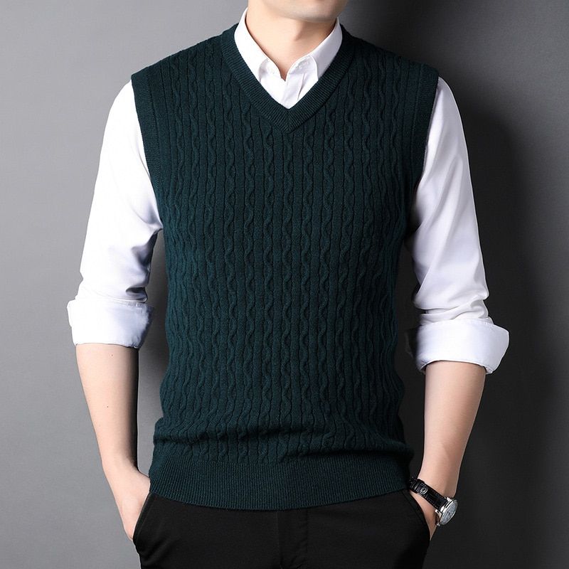 Top Grade  Autum Winter Fashion Brand Designer Sweater Vest Knit Men-Mo