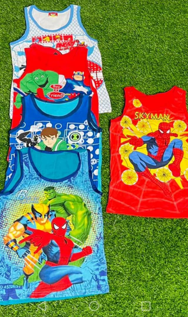Boys' Cartoon Character Singlet, Pack Of 6 - Multi