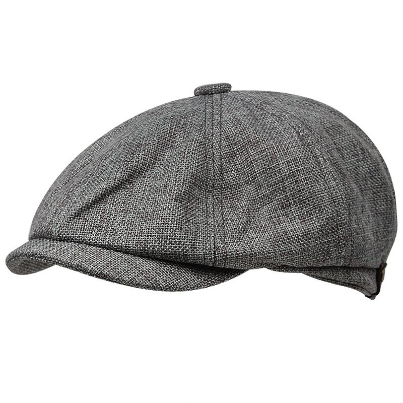 Newsboy Cap Beret Men Retro British Style Flat Caps Cabbies Octagonal Painter