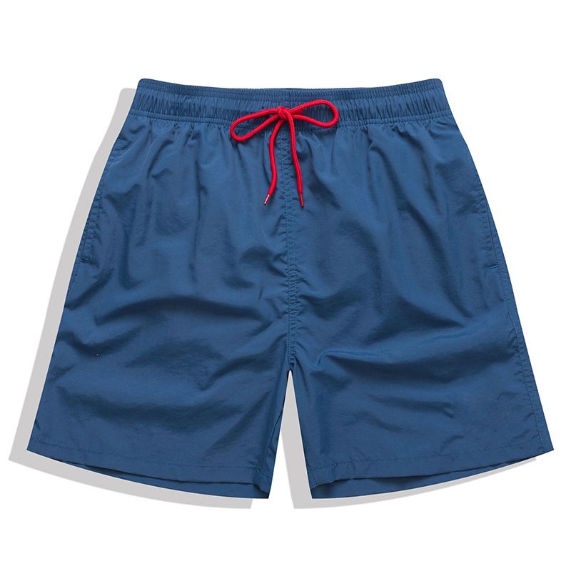 Classical Quick Dry Summer Mens Board Shorts Solid Color-Light Navy