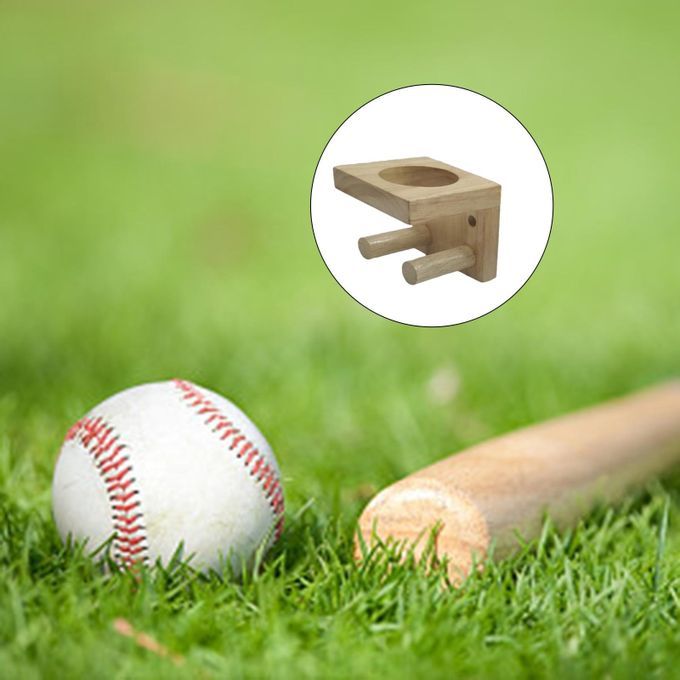 Baseball Bat Holder Wall-mounted Baseball Display Stand Rack Gym Wood