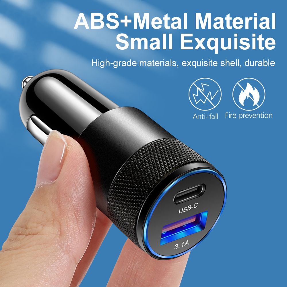 68W PD Car Charger USB Type C Fast Charging Car