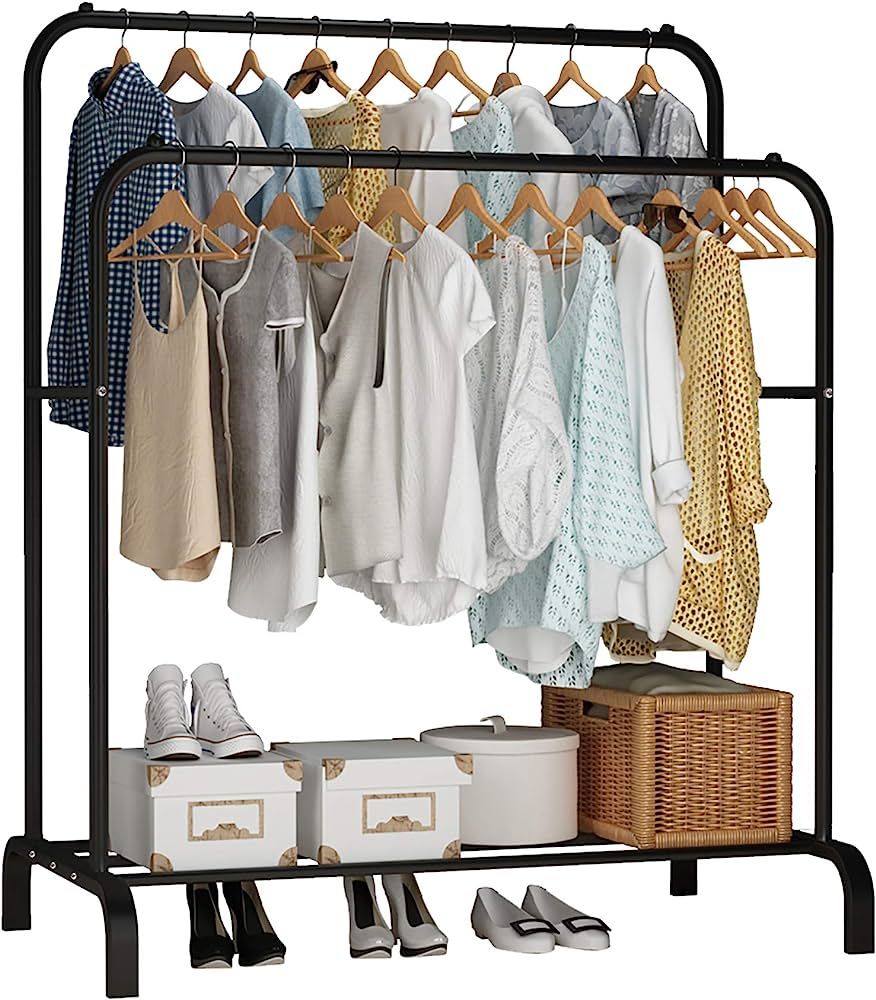 Multifunctional Double Rails Heavy Duty Garment Rack