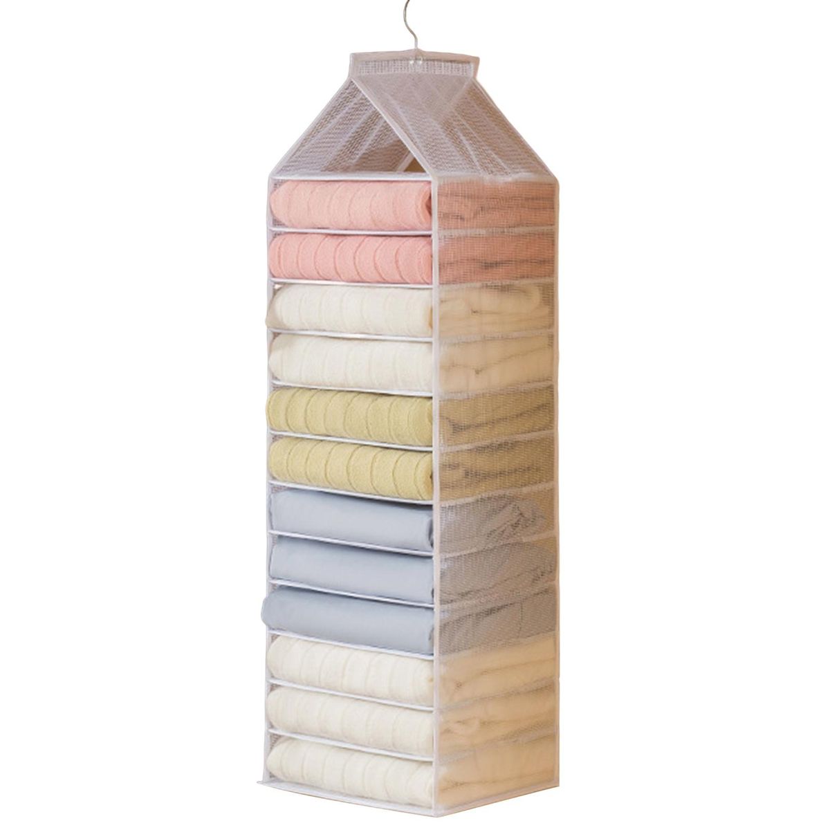 Hanging Storage Bag 6912 Grid Closet Clothes Pants Underwear Organizer White