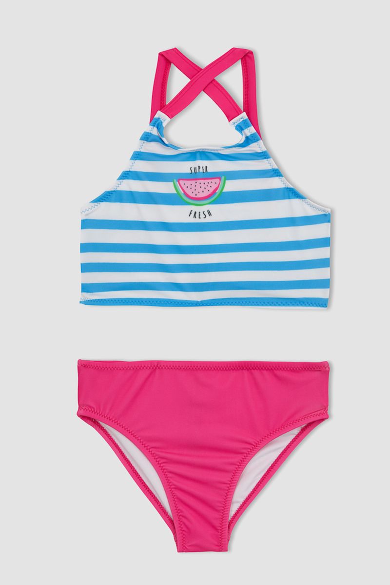 Girl Regular Fit Woven Bikini - Pink
