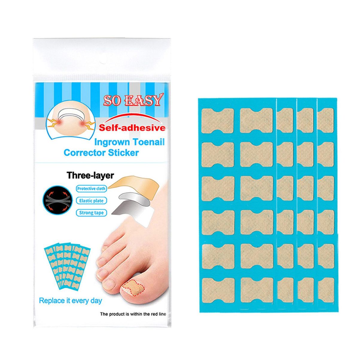 120Pcs Jelly Glue Self-adhesive Ingrown Teonail Corrector Stickers Simple Paste Daily Replacement Ingrown Teonail Corrector Tool