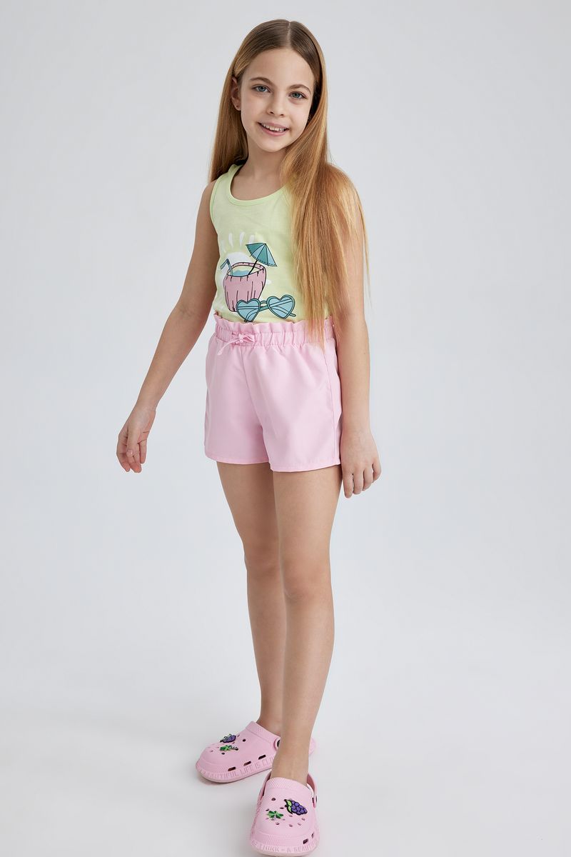 Girl Regular Fit Woven Swimming Short - Pink