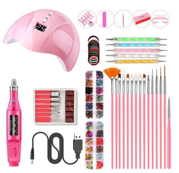 Nail Art Care Set Powder Nail Dryer LAMP Manicure Nail Art Tools Kit
