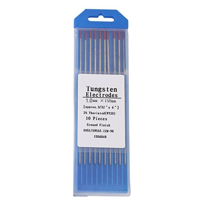 10p S WT20 Red  Olor 1.0*1  Thorium Tungsten Ele Trode Head Tungsten  -red-1.0*150mm
