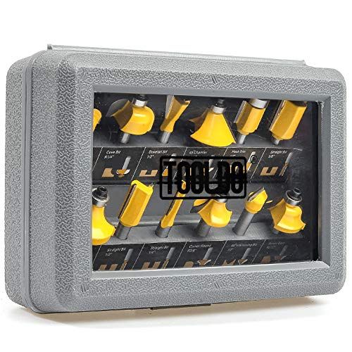 TOOLDO Router Bits 12 Pieces Set 12 Pcs 14 Shank Beginner Ro