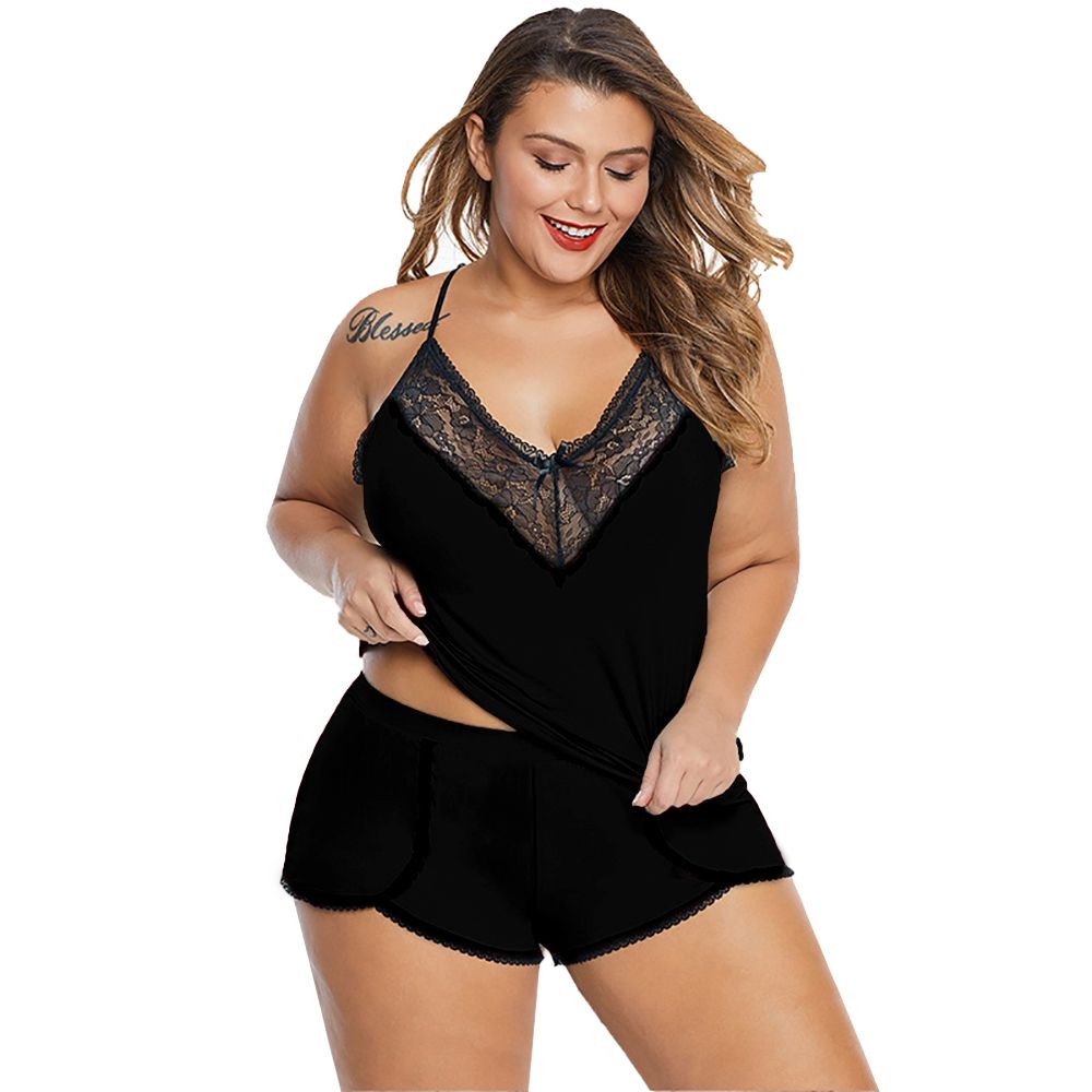 Woman Y Underwear Set Plus Size Lace Stitching See Through Mesh Backless  Suit