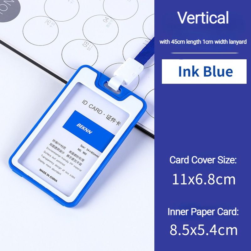 Employee Name ID Business Card Cover  Plastic Work Identity Badge With String Work Card Holders With Rope Student Card Holder