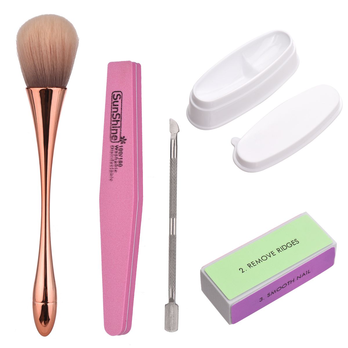 5PCS Dipping Powder Tool Kit With Dip Powder Tray Nail