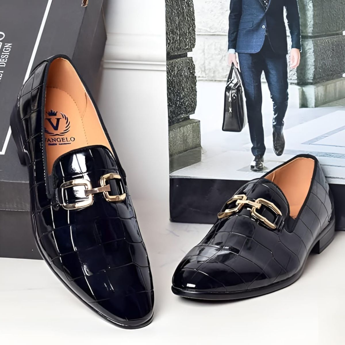 DOUBLE ROUND CHAIN DESIGNERS SHOE BLACK