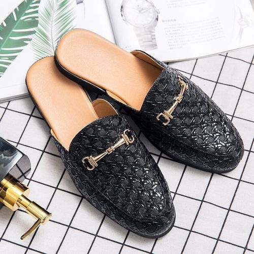 Luxury Designer Mens Casual Leather Loafers Italian Men Half Shoes