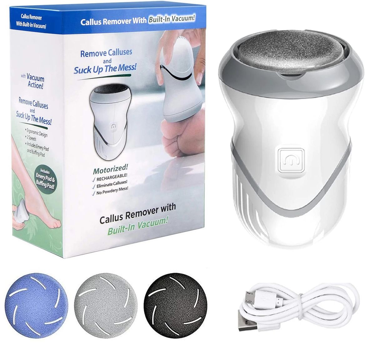 Rechargeable Electric Foot Grinder Pedicure Tools Profession Foot