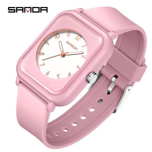 Sanda Fashion Versatile Outdoor Waterproof Square Women's Watch 6127