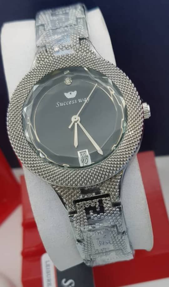 Ice Stone Silver  Wrist Watch For Ladies