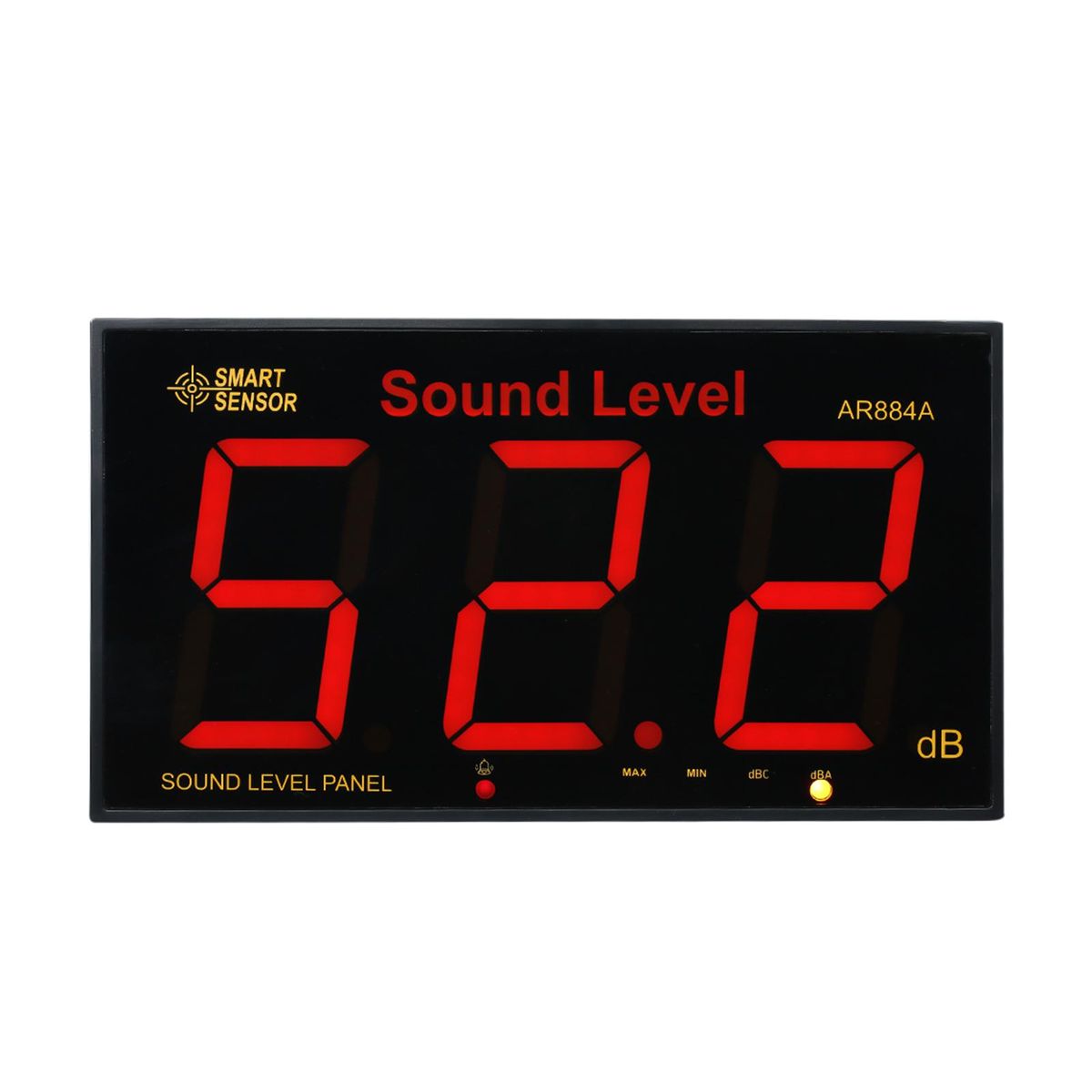 SMART SENSOR AR884A Sound Level Meter with Large LCD Screen Wall Mounted Digital Sound Level Meter Digital Noisemeter Decibel Monitoring Tester Noise Volume Measuring Instrument 30-130dB Measuring Range