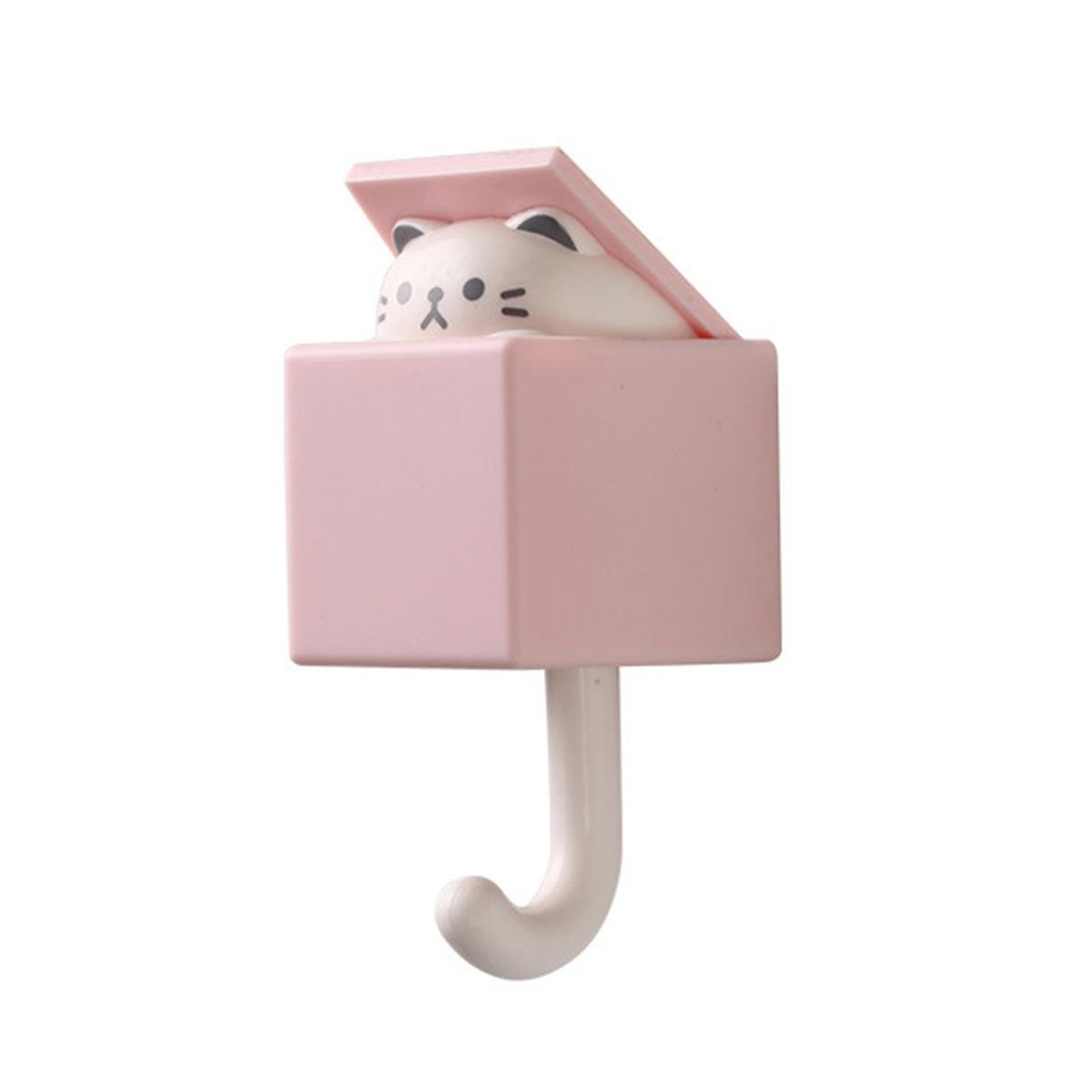 Organizer Hook Lovely Cat Chick Design Traceless Keychain Holder Hook Pink