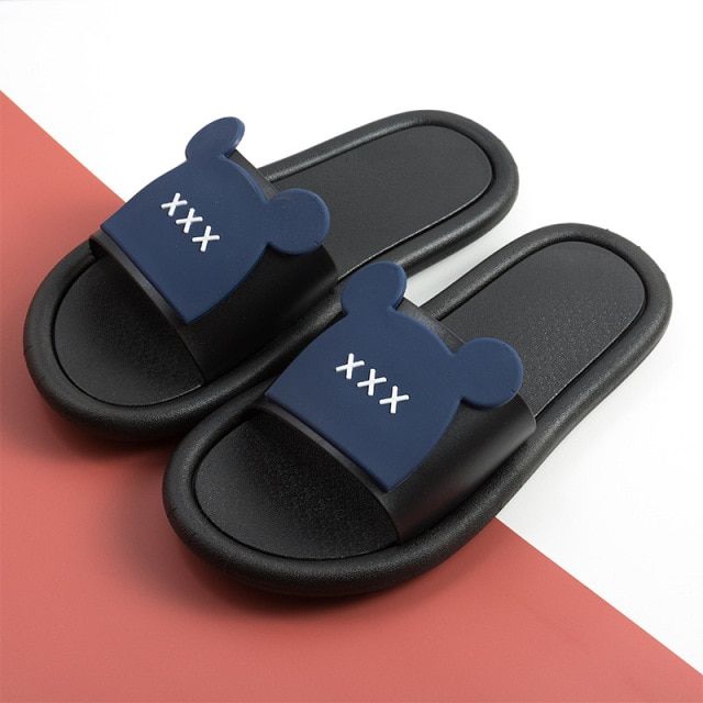 Boy Slippers Flipflops Slip-headed Cartoon Bear