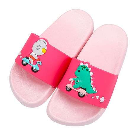 Girls Pink Cartoon Character Slides /Slippers