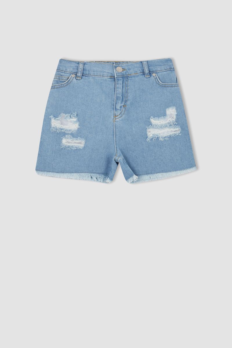Girl - Mom Fit Denim Short - Blue