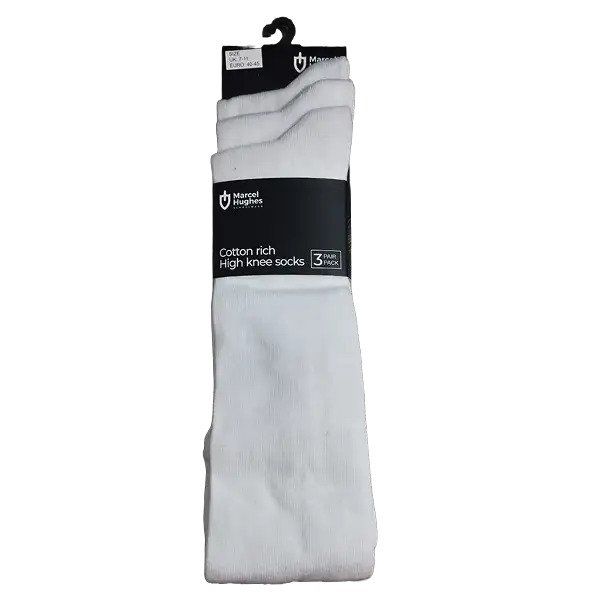 Boys Knee High White Socks