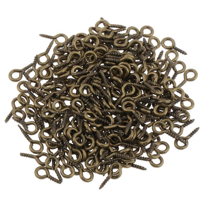 200pcs Craft Mini Eye Pins Eyepins Hooks Eyelets Screw Threaded DIY