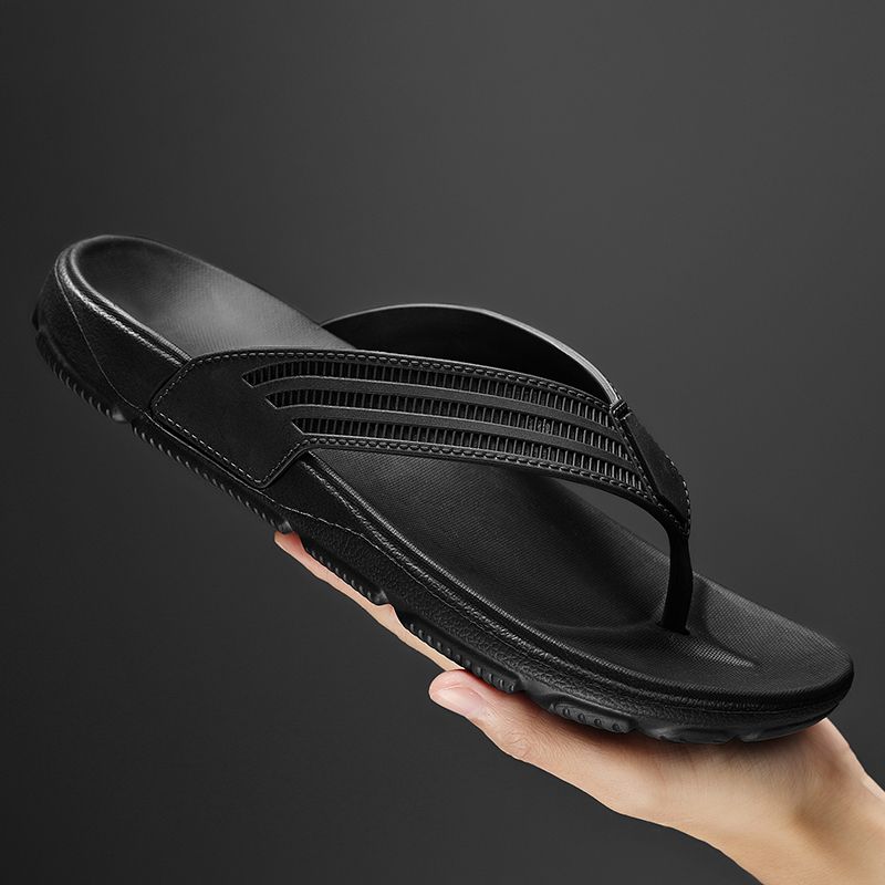Ultra-Cool Shoes Men Sandals Black Flip Flops Summer Shoes Male All-Match Slippers Men Slides Outdoor Beach Shoes Casual Fashion High Quality Anti-Slip Bathroom Shoes Home Slippers