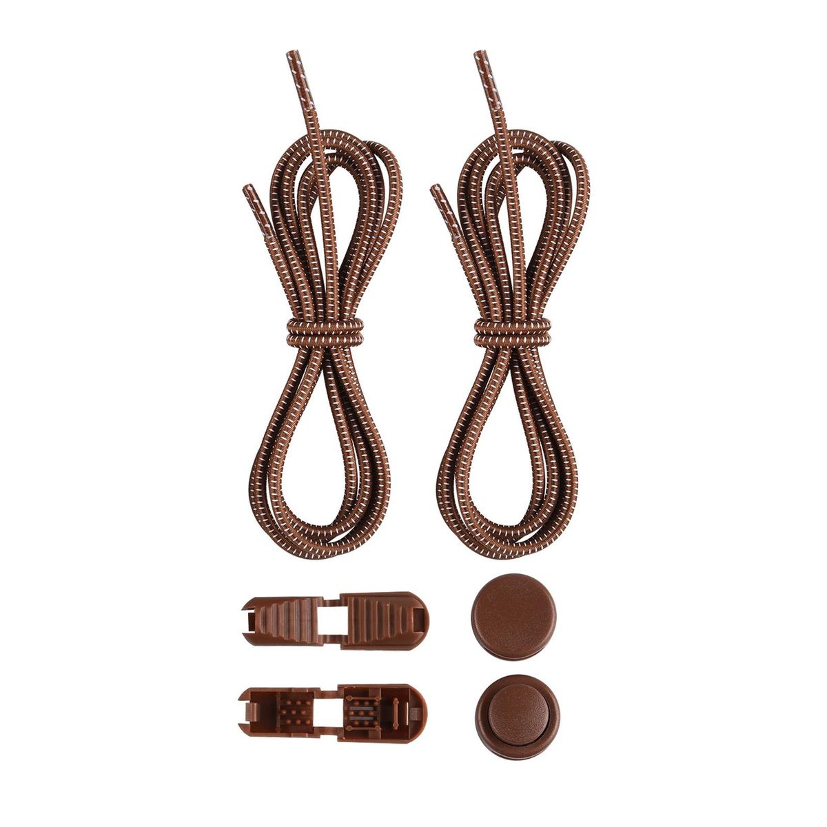 1 Set Tieless Shoelaces Elderly Children No Tie Shoes Strings Coffee