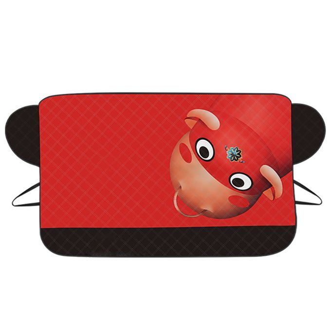 Sun Visor Security Design Thermolytic Cute Husky Car-Red